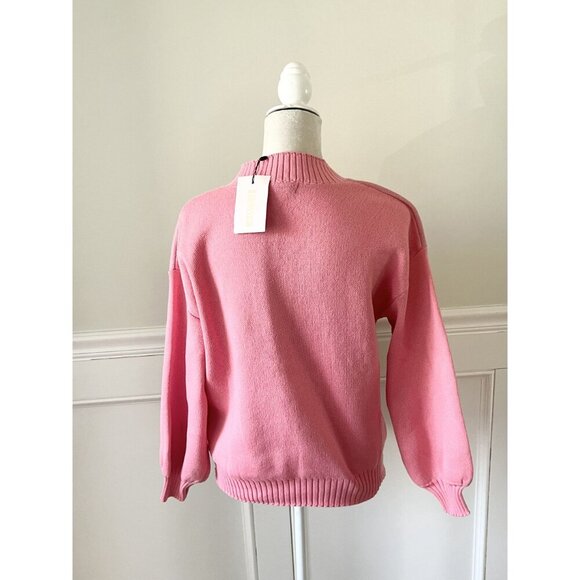 Missguided Pink & Green Argyle V-Neck Sweater NWT Size 6 - Picture 4 of 4